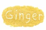 Word Ginger Written In Spice Powder Stock Photo