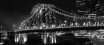 Story Bridge In Brisbane. Black And White Stock Photo