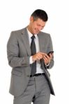 Businessman With Phone Stock Photo