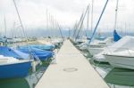 Yachts And Boats In Harbour Stock Photo