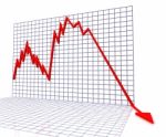 Red Graph Shows Sales Or Turnover Stock Photo