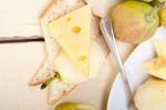 Fresh Pears And Cheese Stock Photo