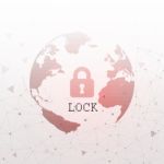 2d Illustration Safety Concept: Closed Padlock On Digital Background Stock Photo