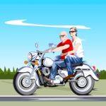 Couple On Motorcycle Stock Photo