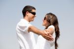 Young Couple Holding Hands Stock Photo