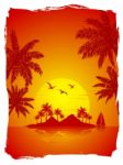 Tropical Island Background Stock Photo