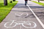 Bicycle Way In Park Stock Photo