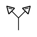 Two Arrows Diversion Symbol Icon  Illustration On Wh Stock Photo