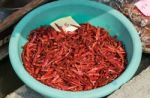 Dried Chilli  From Market In Close Up Stock Photo