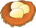 Cartoon Egg And Nest Clipart -  Illustration Stock Photo