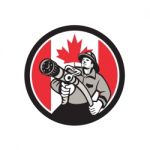 Canadian Fireman Canada Flag Icon Stock Photo