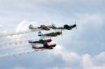 Aerostars Yak 52/50 Aerial Display At Biggin Hill Airshow Stock Photo