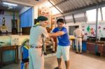 Student 9-10 Years Old, Scouts Work Together, Scout Camp In Pieamsuwan School Bangkok Thailand Stock Photo