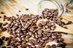 Coffee On Grunge Wooden Background Stock Photo