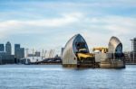 View Of The Thames Barrier Stock Photo