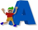 Letter A Boy Stock Photo