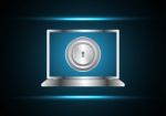 Cyber Security Keyhole Laptop Stock Photo