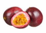 Passion Fruit Isolated On White Background Stock Photo