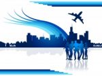 City Flights Represents Transportation Aeroplane And Airplane Stock Photo