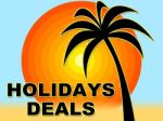 Holiday Deals Means Save Bargains And Offers Stock Photo