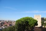 Sao Jorge Castle In Lisbon, Portugal (view To Downtown) Stock Photo