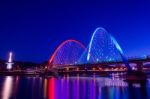 Expro Bridge At Night In Daejeon,korea Stock Photo