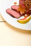 Green Peppercorn Beef Filet Mignon Stock Photo