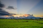 Beautiful Clouds, Dark Clouds And Warm Stock Photo