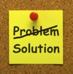 Solution Note With Pushpin Stock Photo