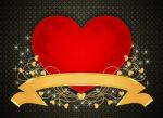 Red Heart On Metallic Stock Photo