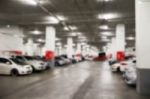 Abstract Blur Parking Car Indoor For Background Stock Photo