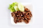 Grilled Pork Chitterlings Stock Photo