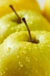 Drop Of Water On Apple Stock Photo