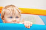 Closeup Of One Year Baby Boy Stock Photo