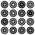 Bicycle Wheel Icon Set.  Illustration Stock Photo