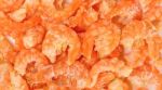 Dried Shrimp  On The White Background Stock Photo