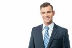 Smiling Handsome Businessman Stock Photo