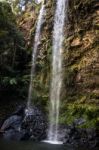 Twin Falls Waterfall Located In Springbrook National Park Stock Photo