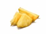 Fresh Pineapple Fruit With Slices On White Background Stock Photo