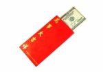 Dollar Cash In Red Envelope Stock Photo