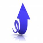 swirly blue arrow in upward Stock Photo