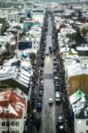 View Over Reykjavik From Hallgrimskirkja Church Stock Photo