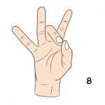 Sign Language,number 8 Stock Photo