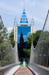 Canopy Steel Bridge Walkway In The Garden Stock Photo