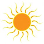 Sun On White Background.  Illustration Stock Photo