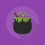 Halloween Flat Icon. Witch Pot Stock Photo