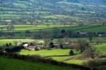 Scenic View Of The Undulating Countryside Of Somerset Stock Photo