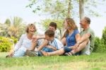 Portrait Of Extended Family Stock Photo