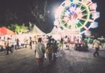 Festival Event With Blurred People Background Stock Photo