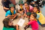 Student 9-10 Years Old, Scouts Work Together, Scout Camp In Bangkok Thailand Stock Photo